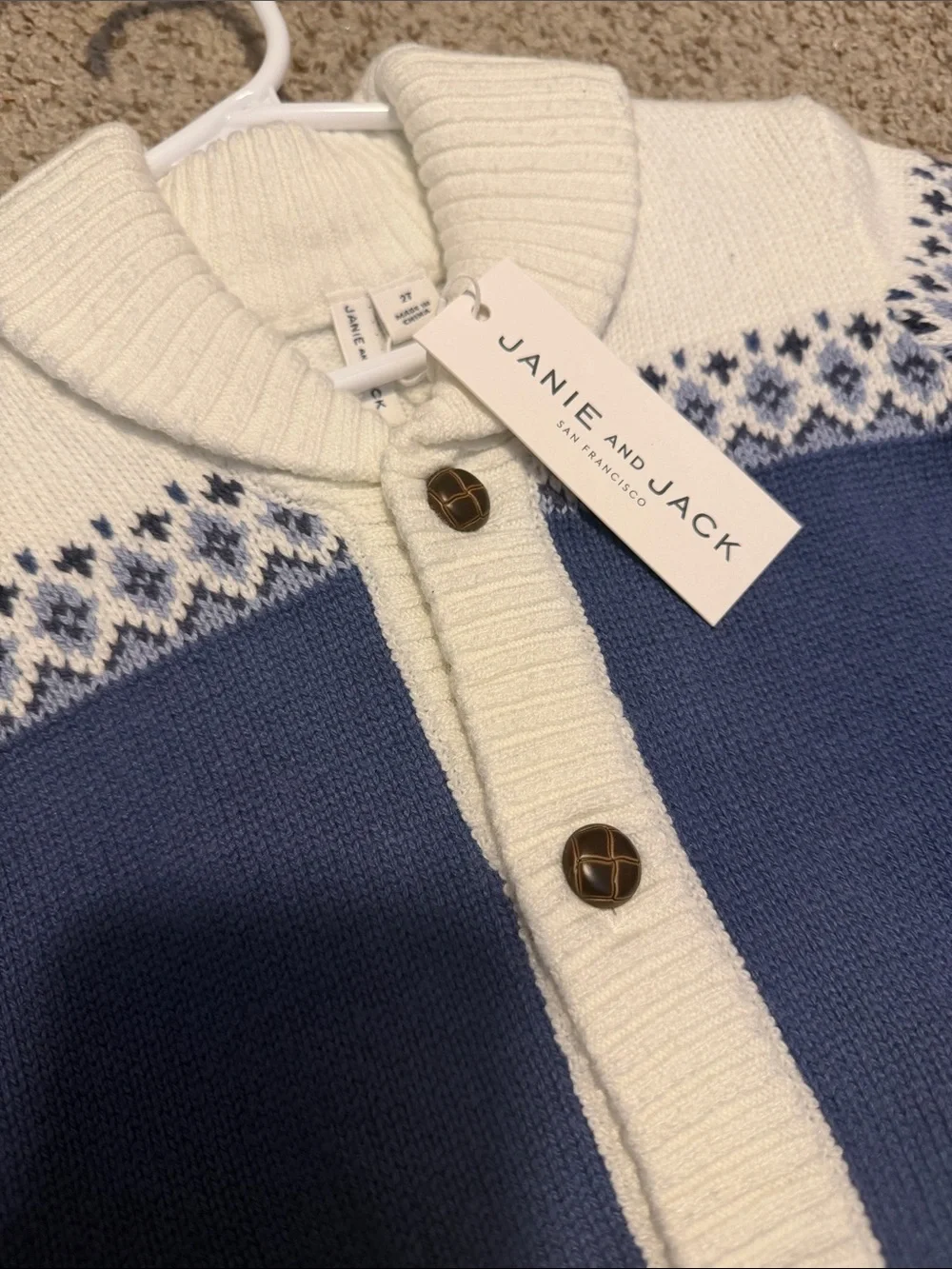 Janie and Jack knitted button